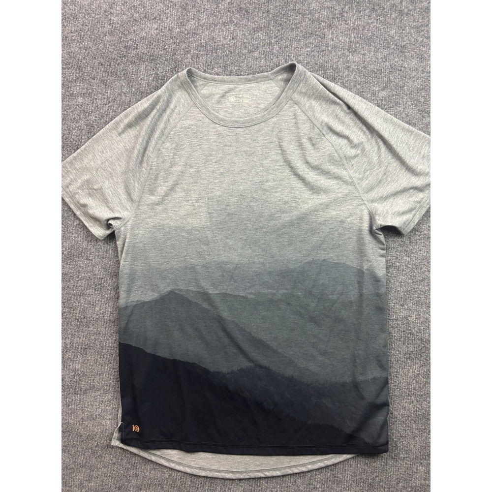 Tentree Mountain Graphic Tee Mens XL Grey Black Sustainable Repreve Tencel Shirt